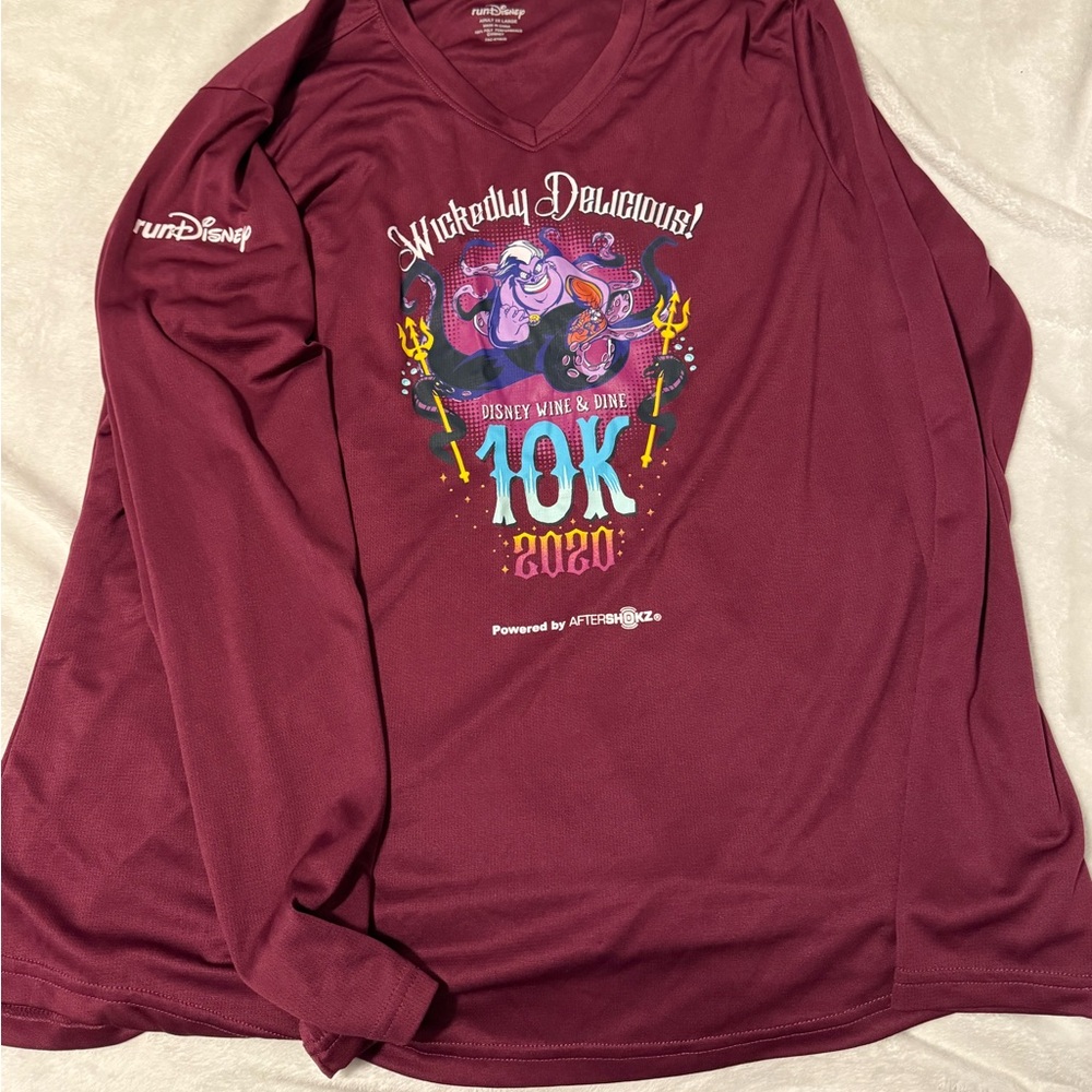 Run Disney Burgundy V-Neck Shirt